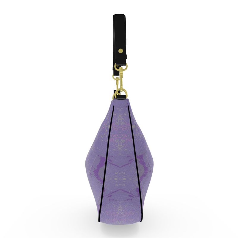 Purple Leaf Curve Hobo Bag