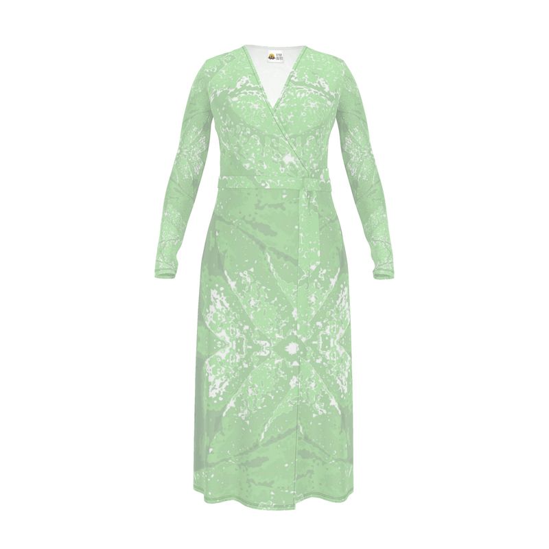 Green Leaf Wrap Dress