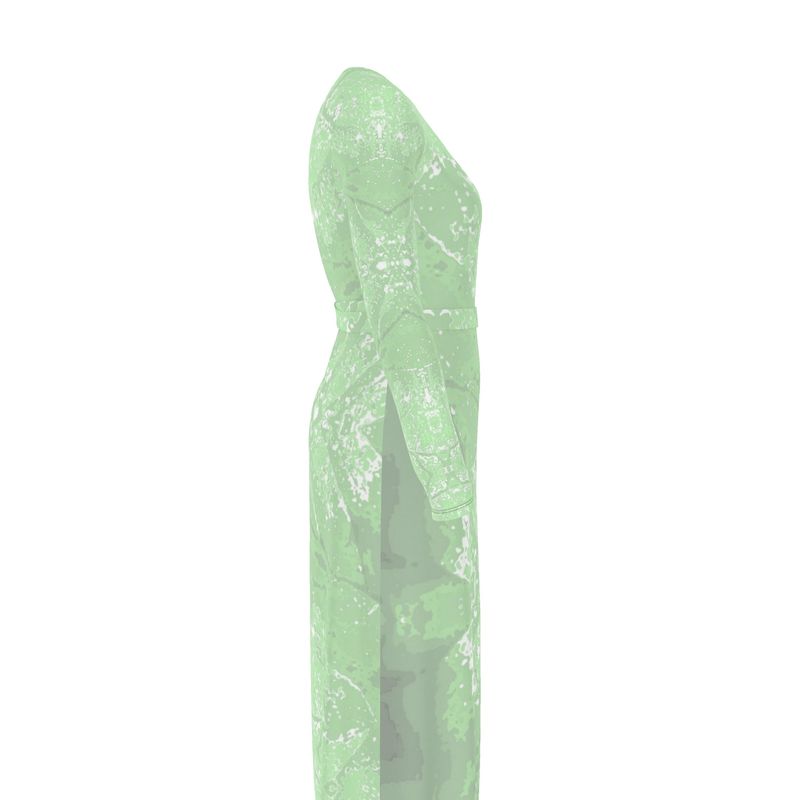 Green Leaf Wrap Dress