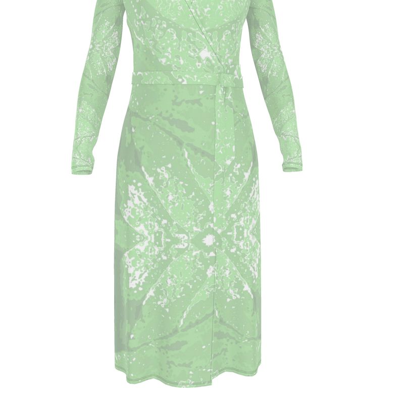 Green Leaf Wrap Dress