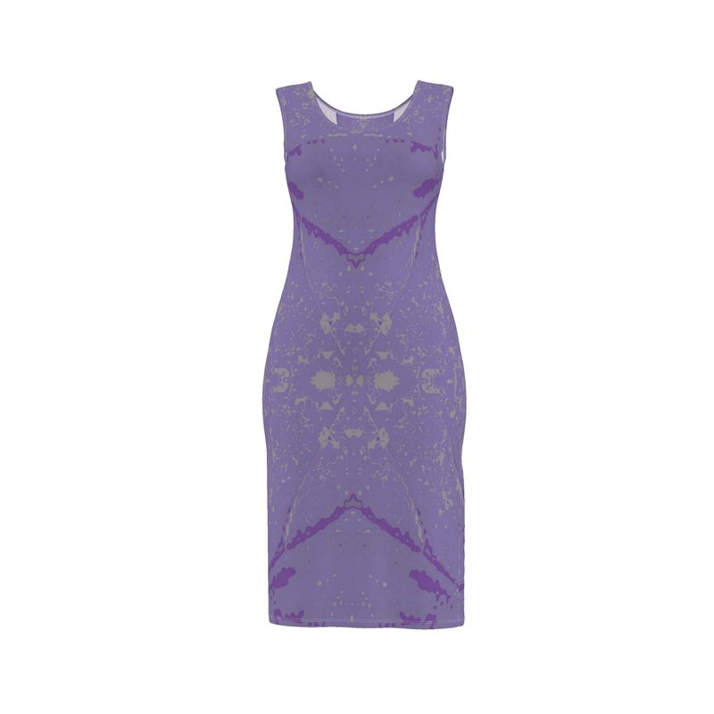 Purple Leaf Bodycon Dress