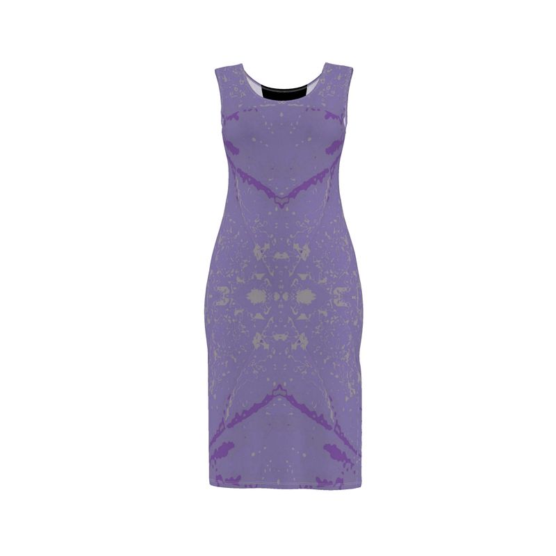 Purple Leaf Bodycon Dress