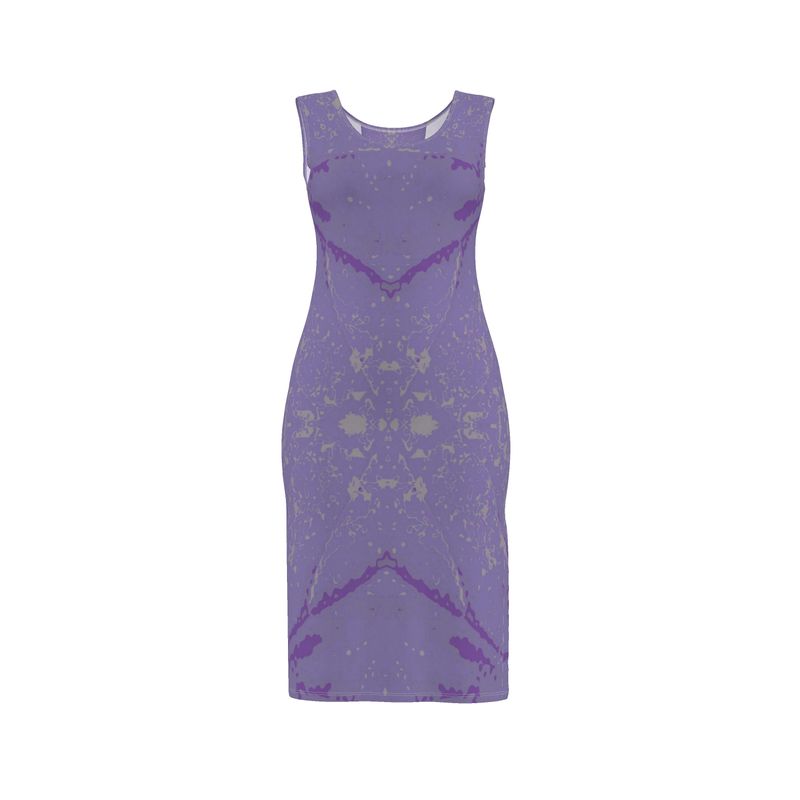 Purple Leaf Bodycon Dress