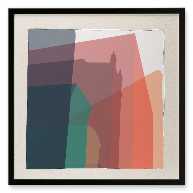 City Block Framed Silk Scarf