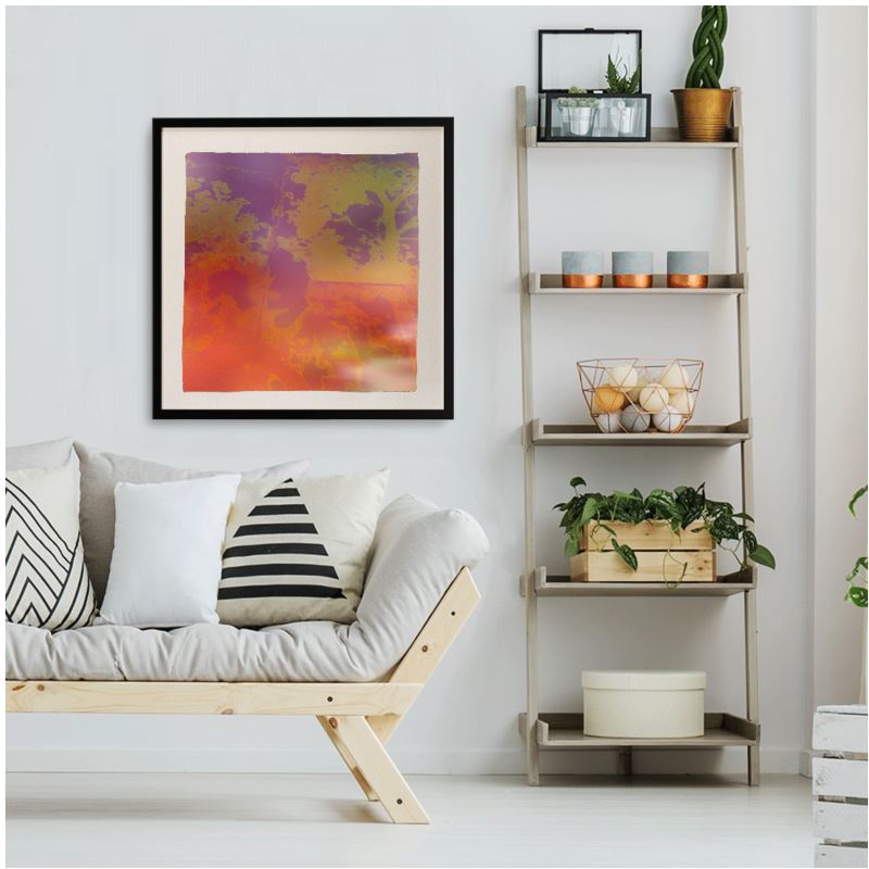 Neon Shade Framed Silk Scarf