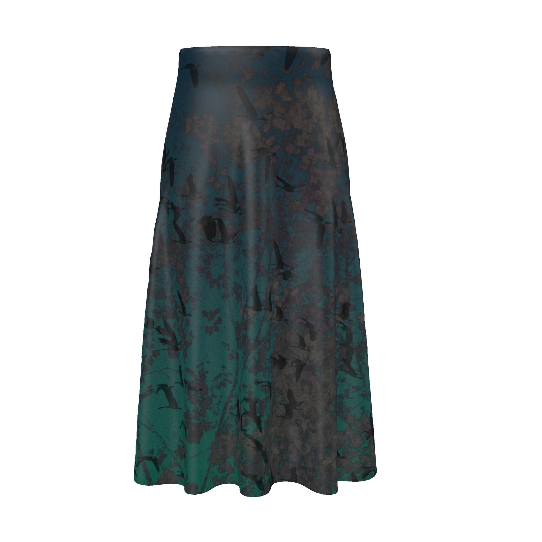 Staring Down Crow Midi Skirt