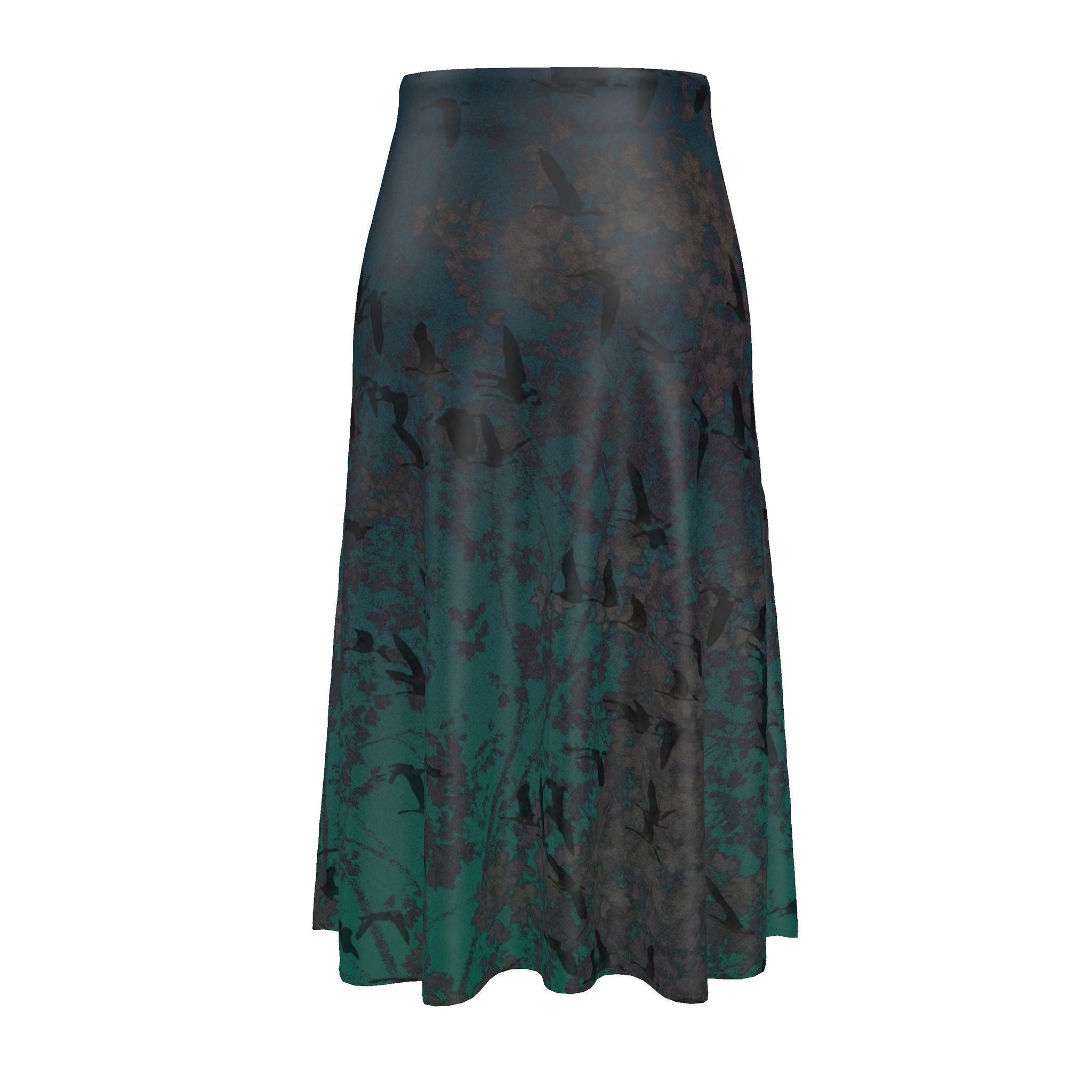 Staring Down Crow Midi Skirt