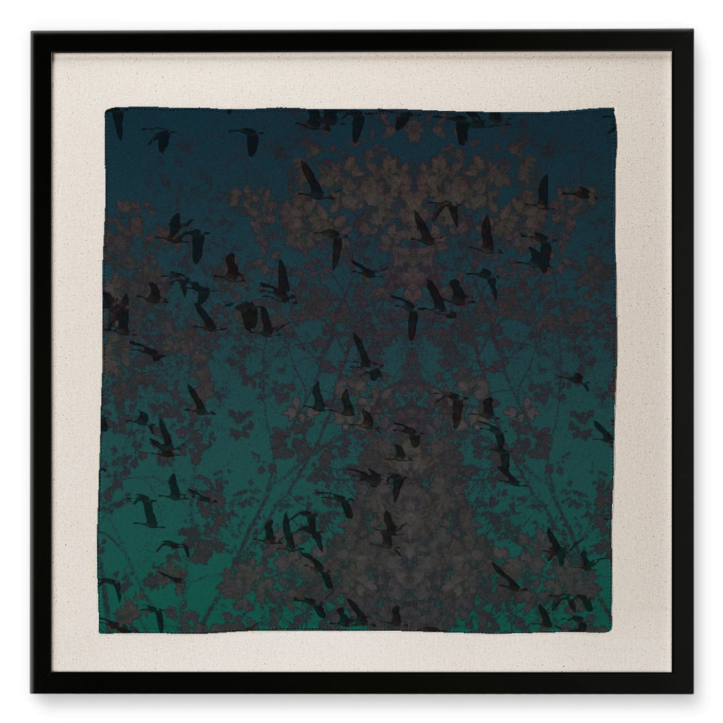 Staring Down Crow Framed Silk Scarf