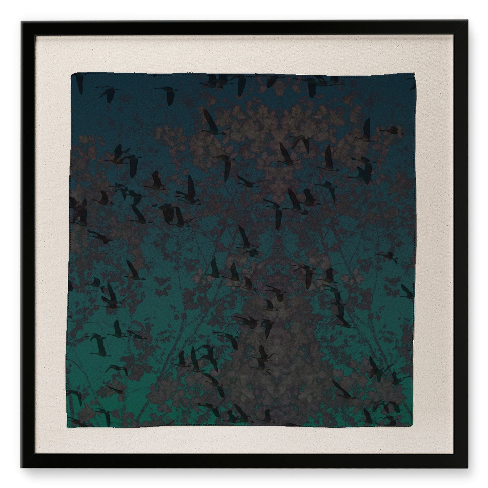 Staring Down Crow Framed Silk Scarf