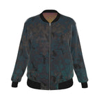 Staring Down Crow / Midnight Wanderer Reversible Silk Bomber Jacket