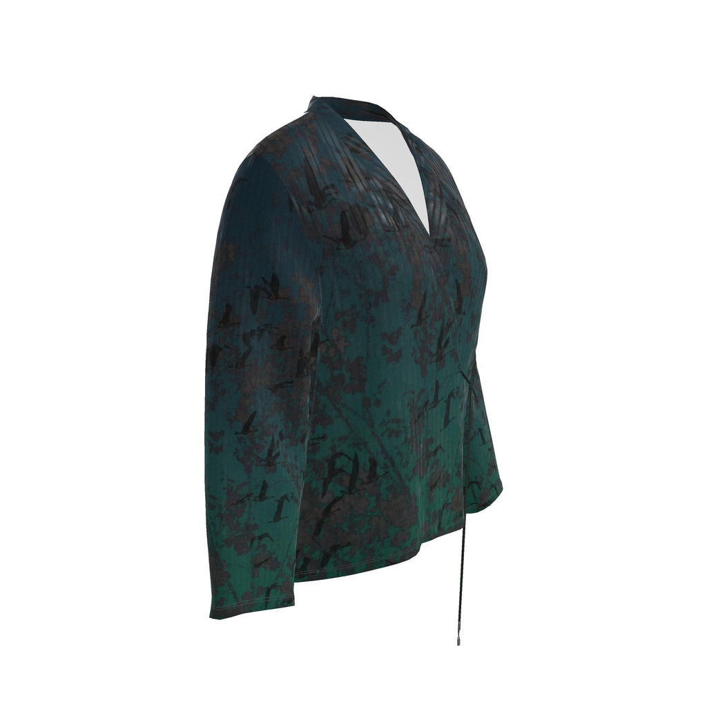 Staring Down Crow Wrap Blazer