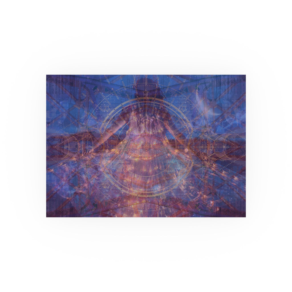 Midnight Sun Mystic Geometry Poster – Cosmic Mandala Satin/Matte Art Print
