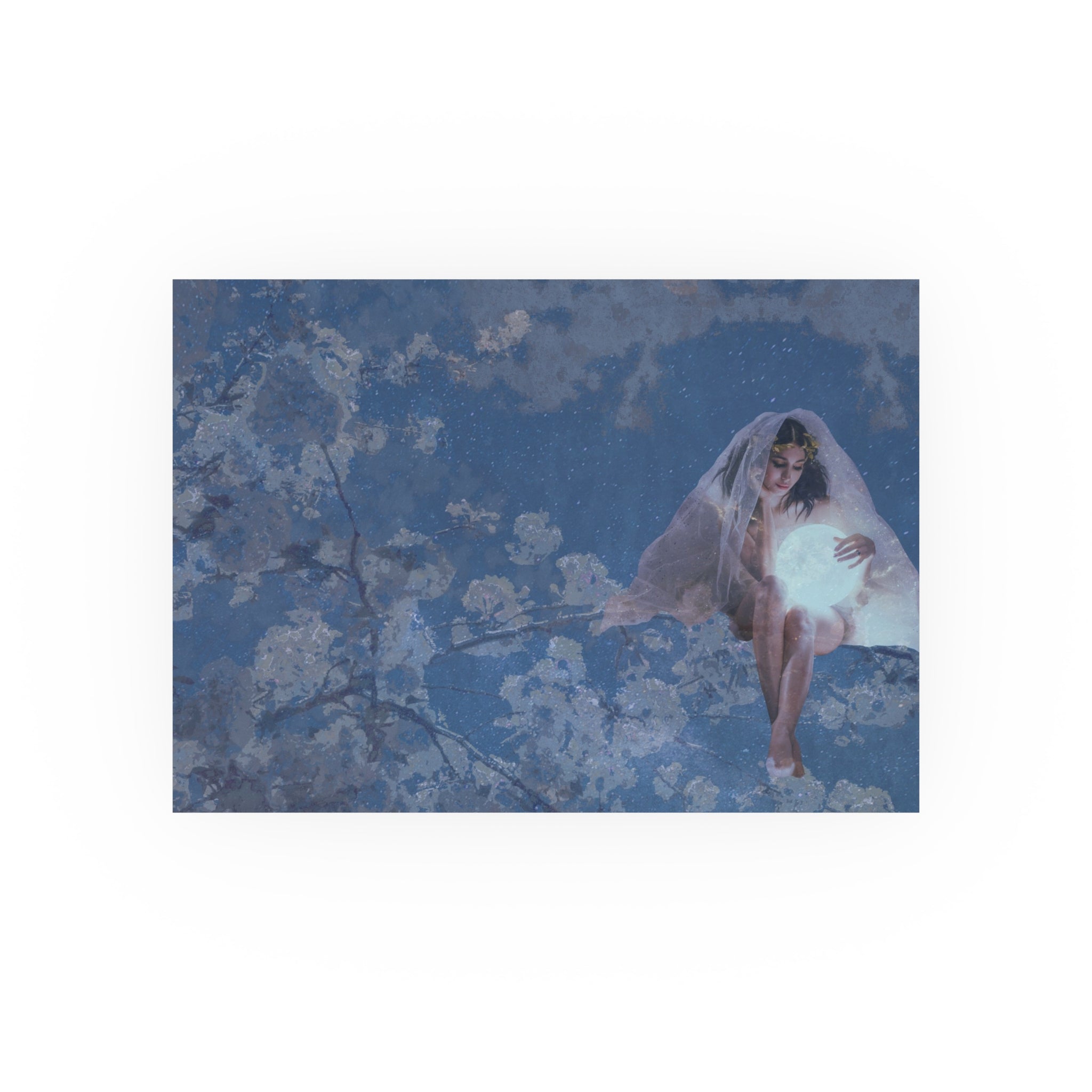 Blue Moon Poster – Cosmic Mandala Satin/Matte Art Print