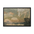 Fox with River Rocks Canvas (Framed)