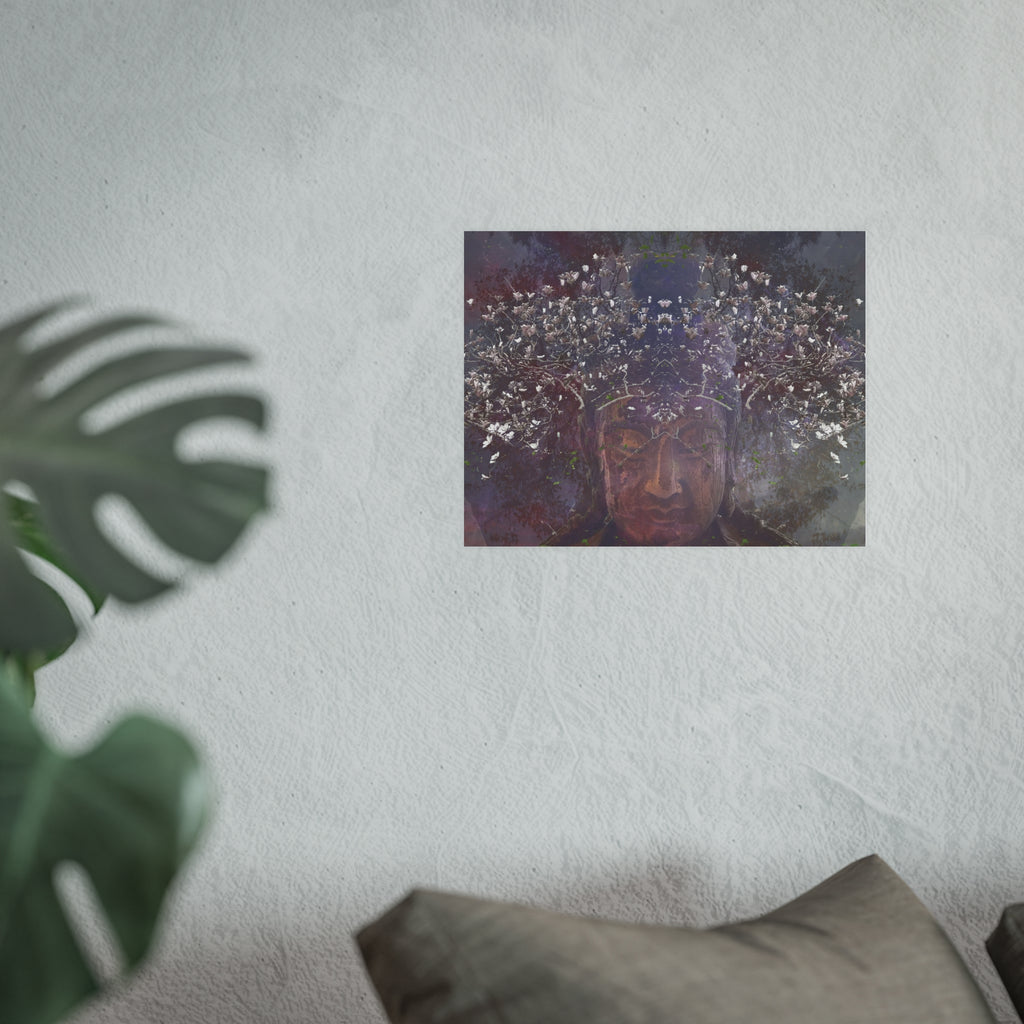 Quan Yin in Magnolia Poster – Cosmic Mandala Satin/Matte Art Print