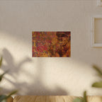 Gilded Lilly Watercolor Texture Art Poster — Vibrant Floral Abstract Wall Print