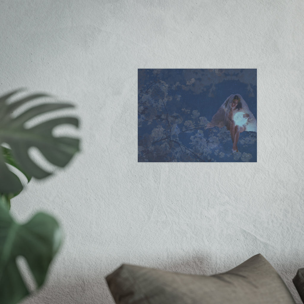 Blue Moon Poster – Cosmic Mandala Satin/Matte Art Print