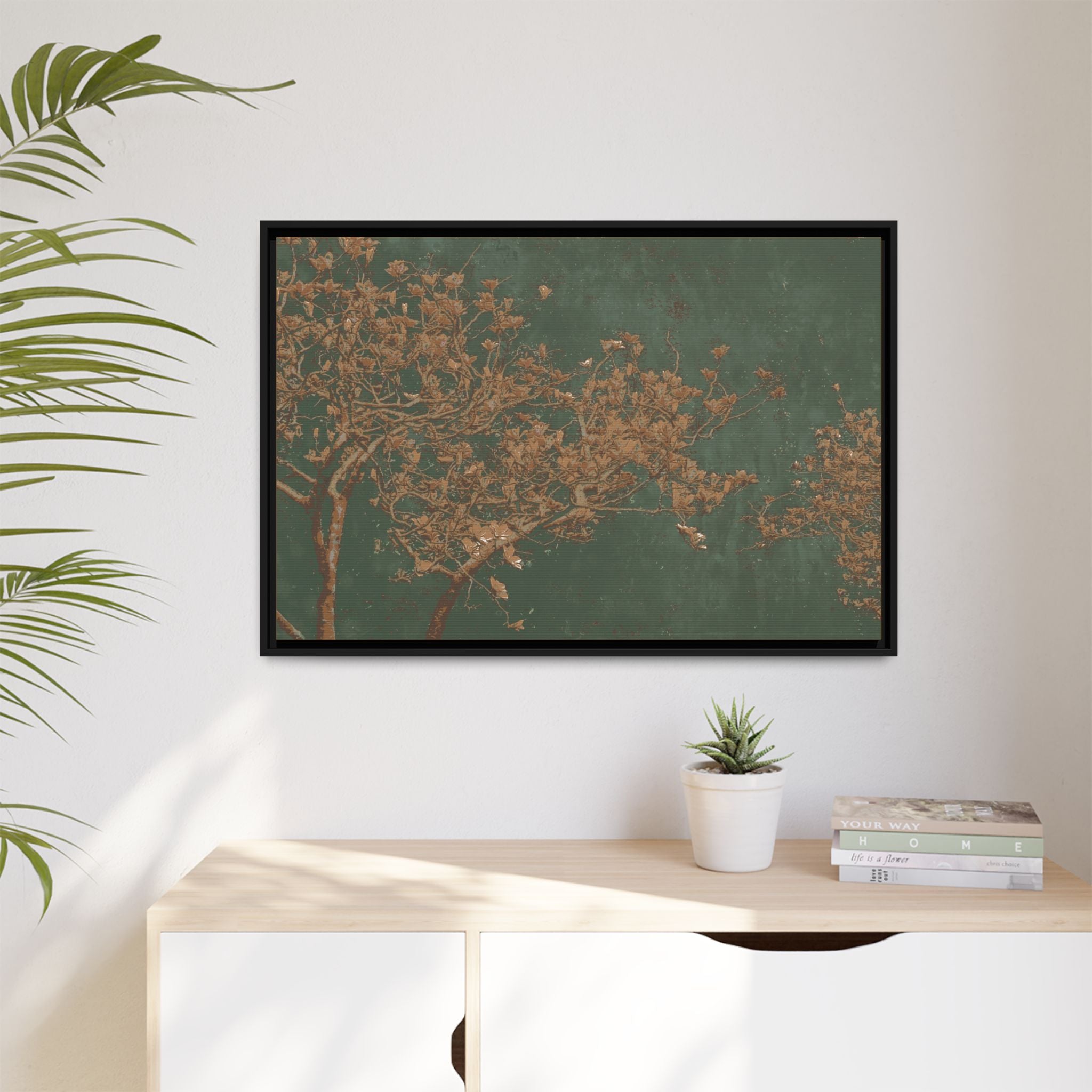 Golden Magnolia Canvas (Framed)