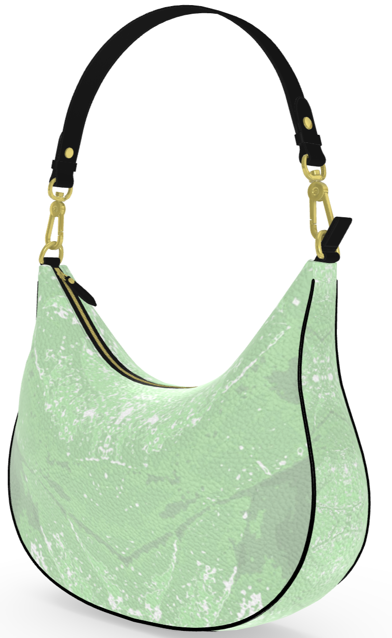 Green Leaf Curve Hobo Bag