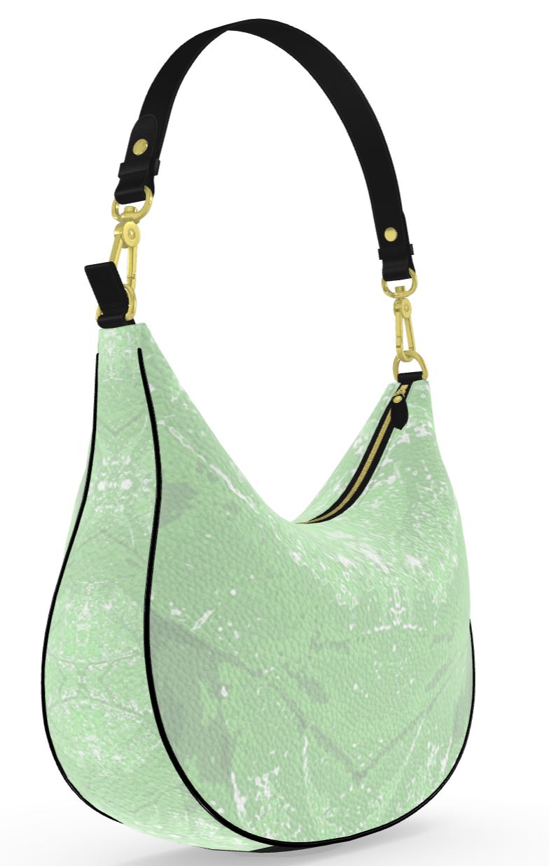 Green Leaf Curve Hobo Bag
