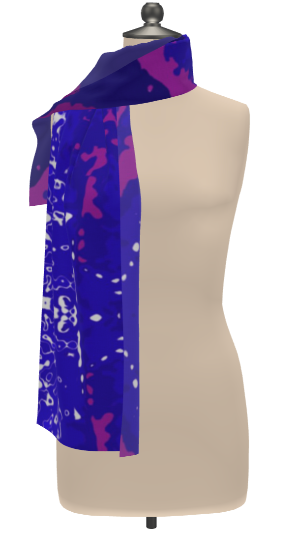 Blue Leaf Scarf Wrap or Shawl