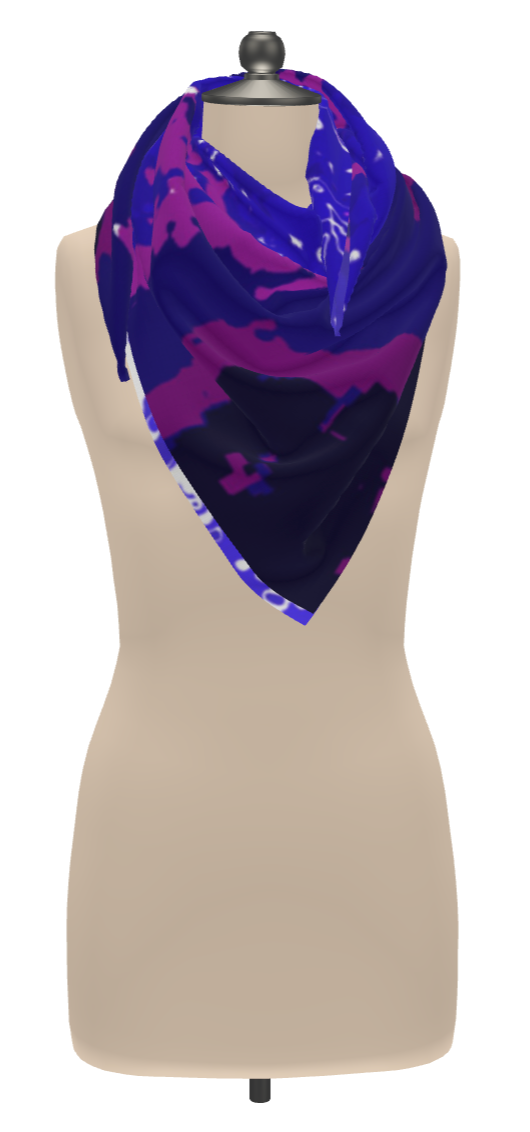 Blue Leaf Scarf Wrap or Shawl