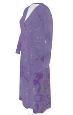 Purple leaf Wrap Dress