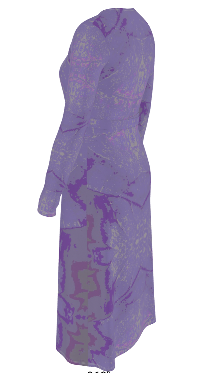 Purple leaf Wrap Dress