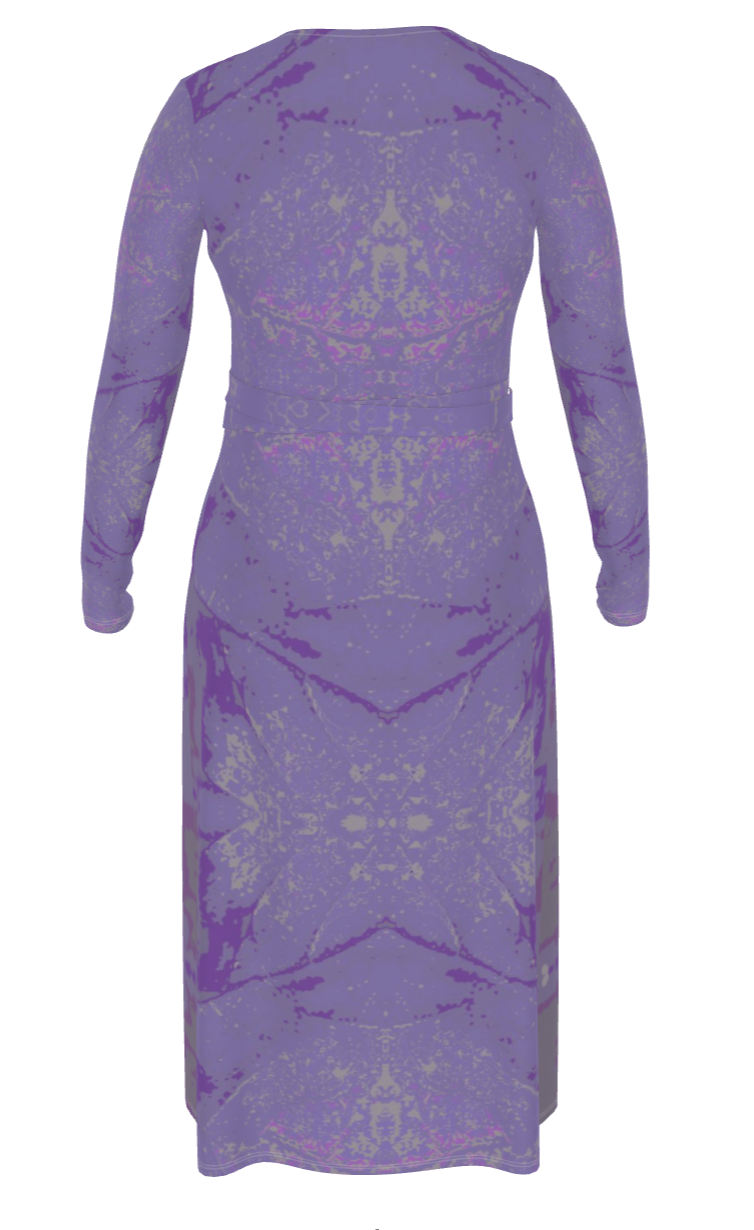 Purple leaf Wrap Dress