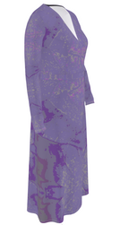 Purple leaf Wrap Dress