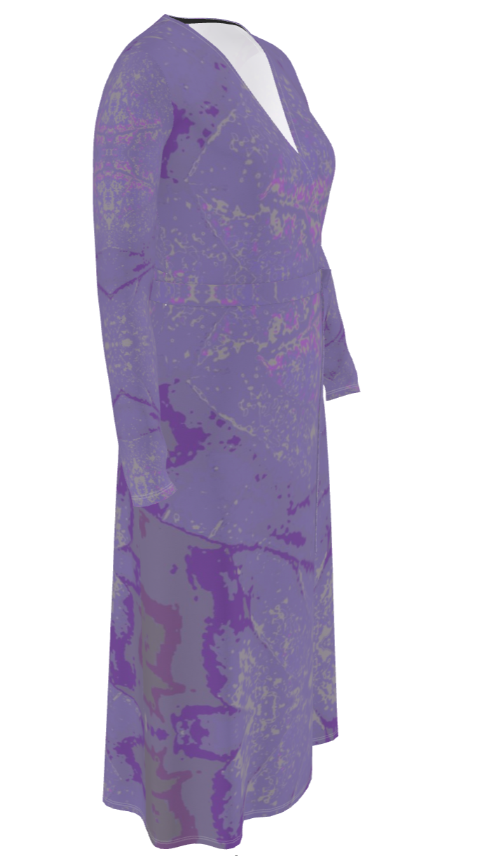 Purple leaf Wrap Dress