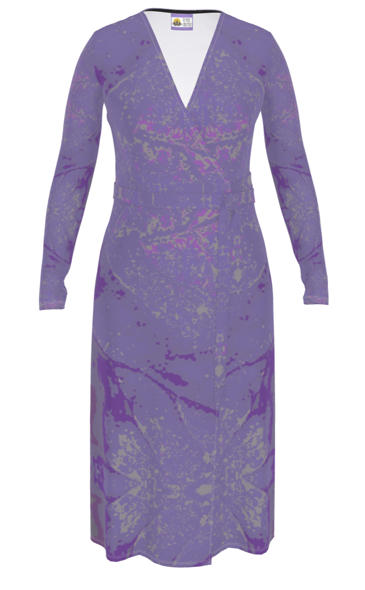 Purple leaf Wrap Dress