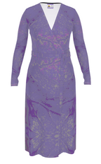 Purple leaf Wrap Dress