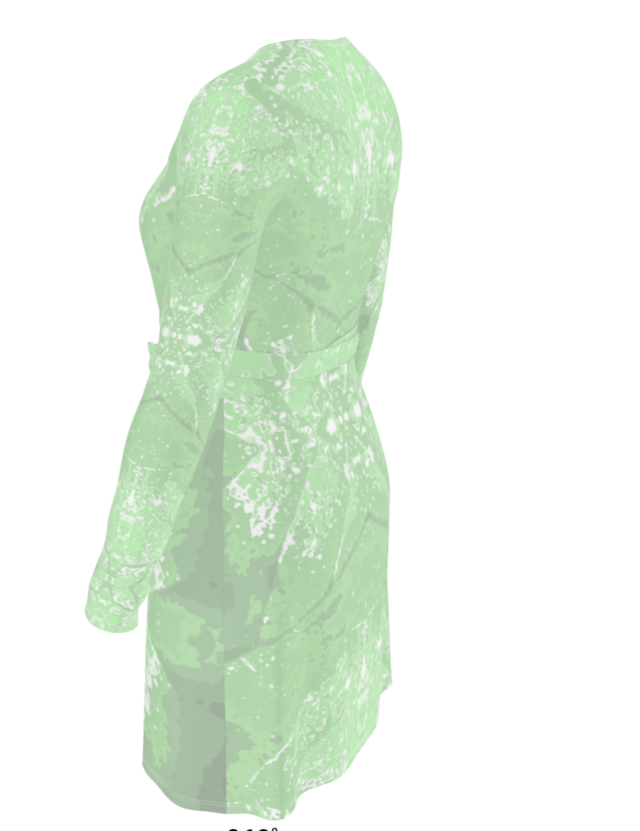 Green Leaf Wrap Dress
