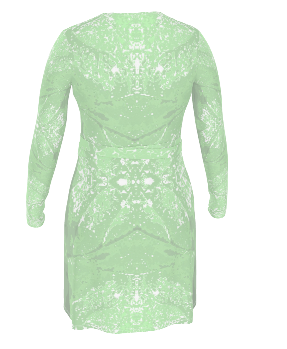 Green Leaf Wrap Dress