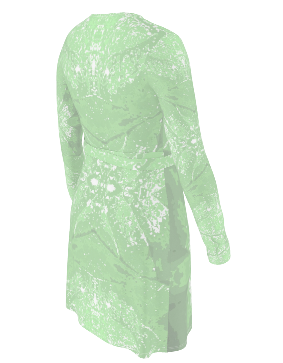 Green Leaf Wrap Dress