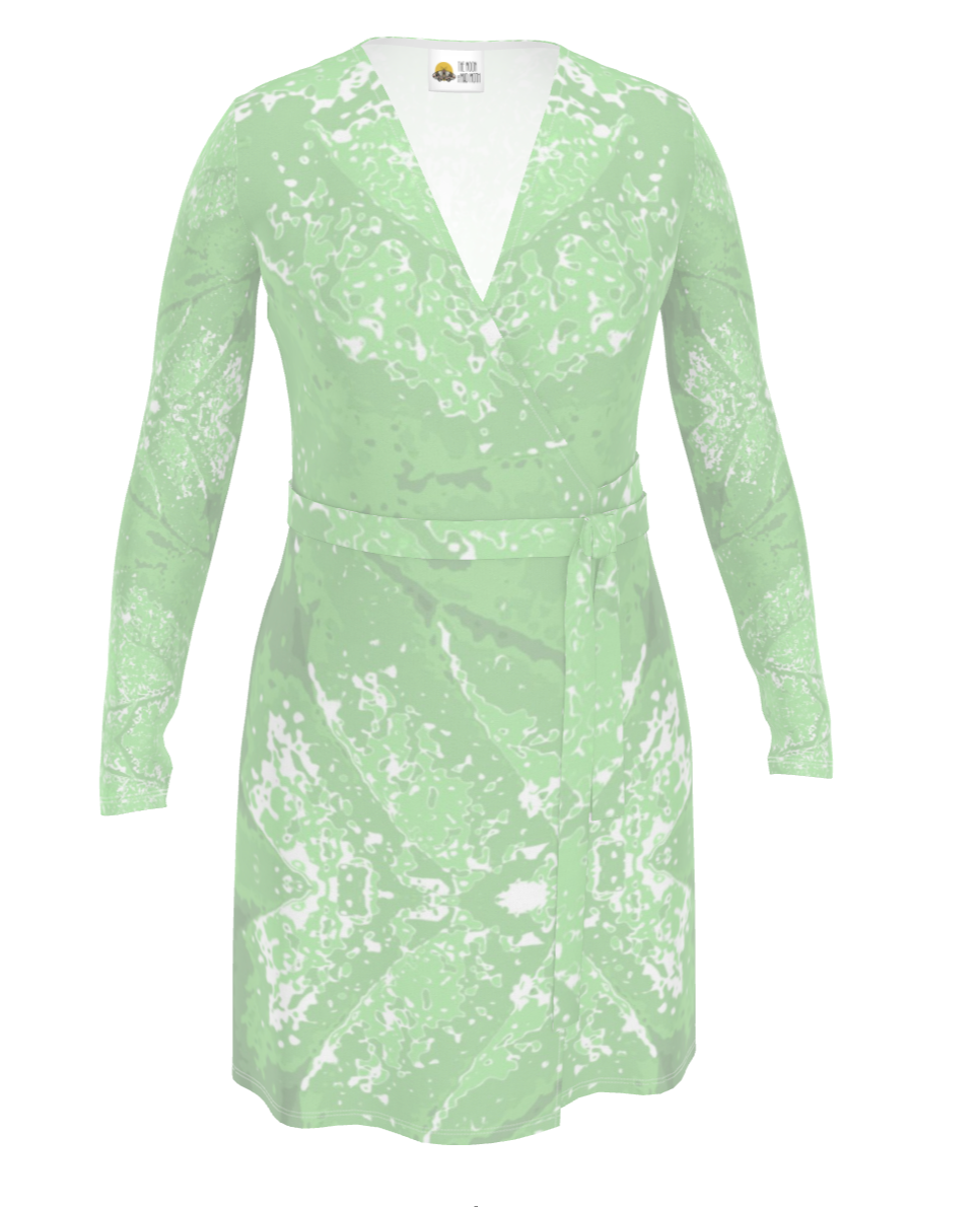 Green Leaf Wrap Dress