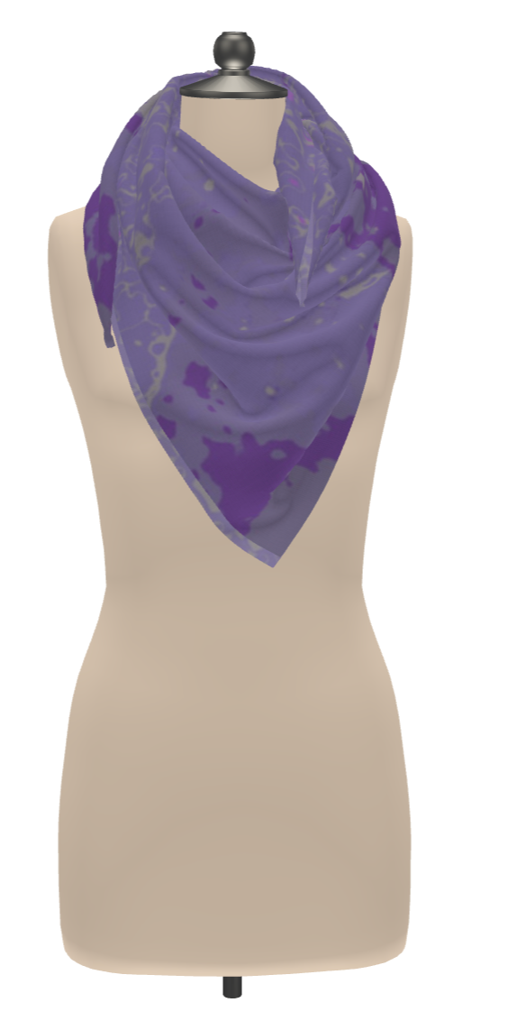 Purple Leaf Scarf Wrap or Shawl