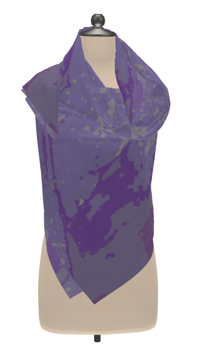 Purple Leaf Scarf Wrap or Shawl