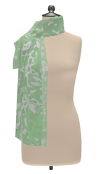 Green Leaf Silk Scarf Wrap or Shawl