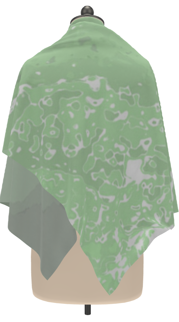 Green Leaf Silk Scarf Wrap or Shawl