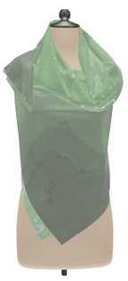 Green Leaf Silk Scarf Wrap or Shawl