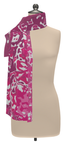 Pink Leaf Scarf Wrap or Shawl