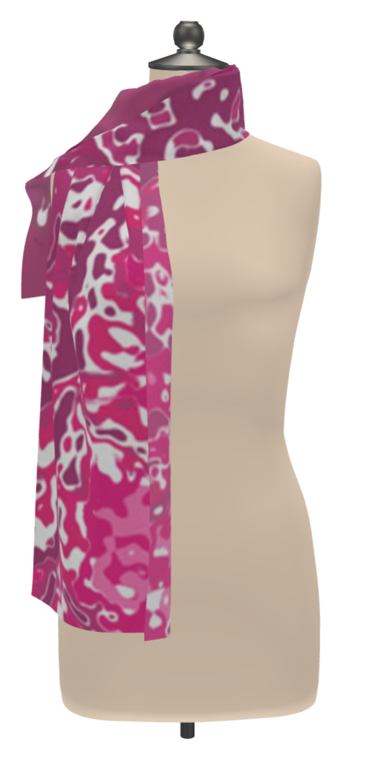 Pink Leaf Scarf Wrap or Shawl