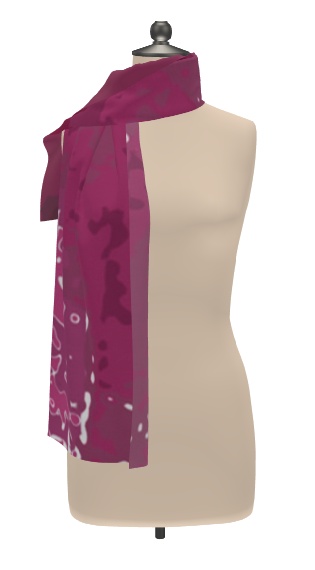 Pink Leaf Scarf Wrap or Shawl