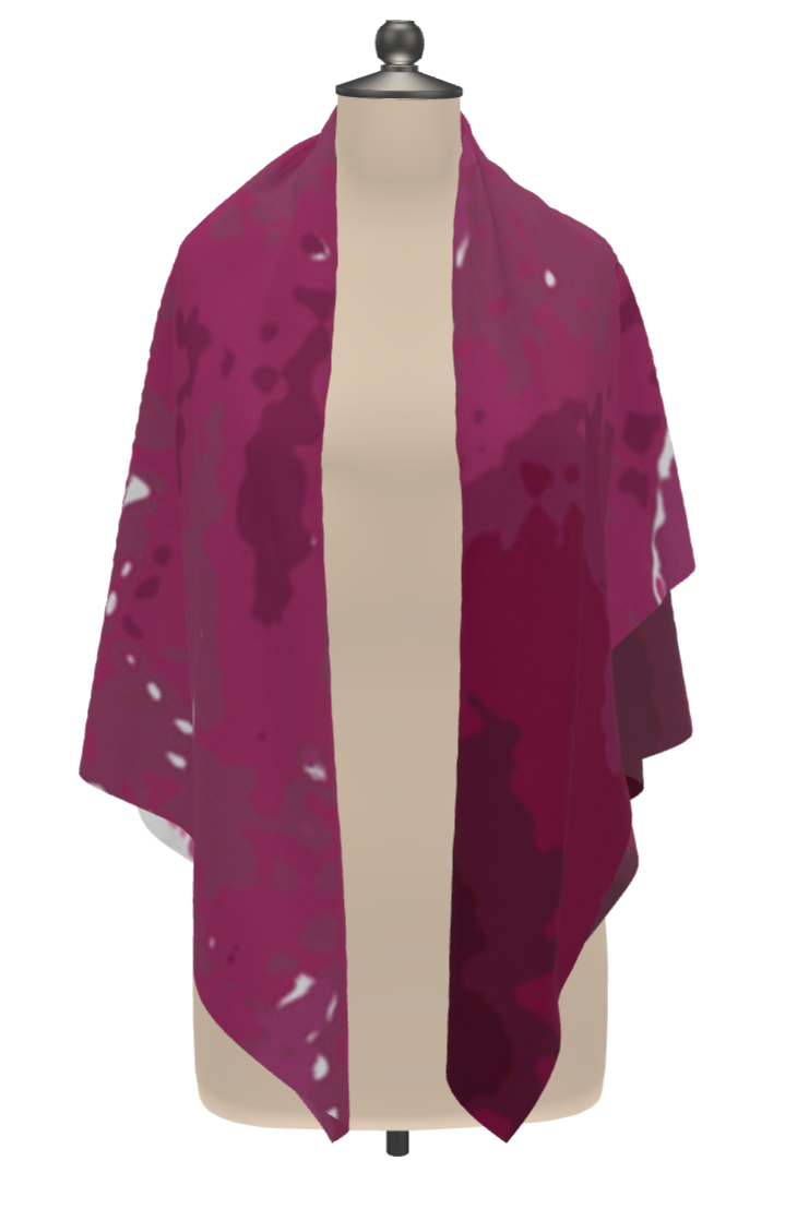 Pink Leaf Scarf Wrap or Shawl