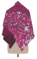 Pink Leaf Scarf Wrap or Shawl