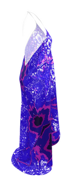 Blue Leaf Halterneck backless dress