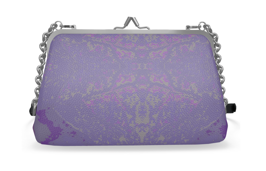 Purple Leaf Flat Frame Bag