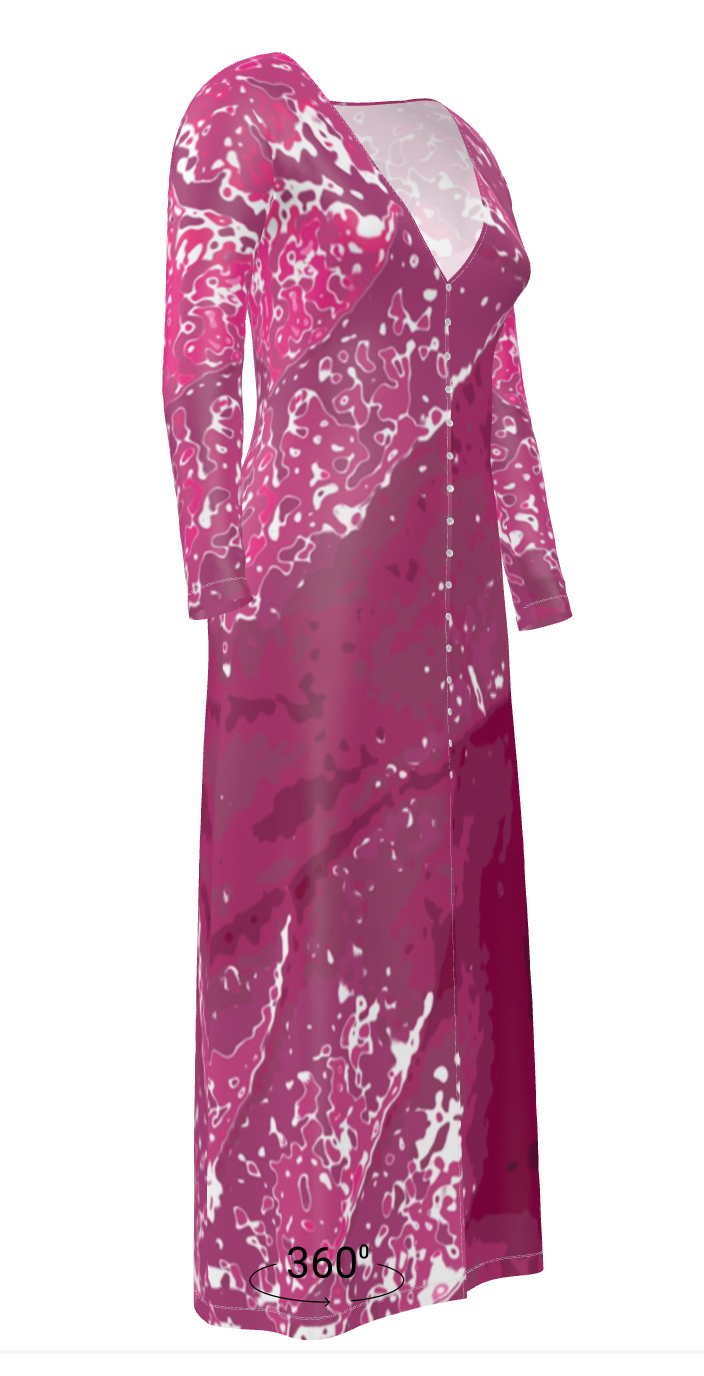 Pink Leaf Ladies Cardigan SHORT/LONG